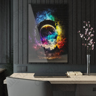 Mystical Moonscape Acrylic Panel Art - Callisto Labs Original Nebula Moon Print