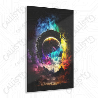 Mystical Moonscape Acrylic Panel Art - Callisto Labs Original Nebula Moon Print - 12″ x 18″ (Vertical) / Glossy