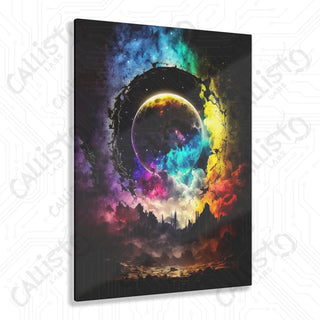 Mystical Moonscape Acrylic Panel Art - Callisto Labs Original Nebula Moon Print - 11″ x 14″ (Vertical) / Glossy