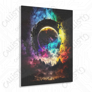 Mystical Moonscape Acrylic Panel Art - Callisto Labs Original Nebula Moon Print - 16’ x 20’ (Vertical) / Glossy