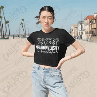 Neurodiversity is Beautiful Flowy Cropped Tee