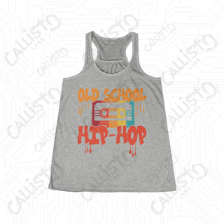 Old School Hip Hop Flowy Racerback Tank - Athletic Heather / S