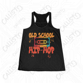 Old School Hip Hop Flowy Racerback Tank - Black / XS