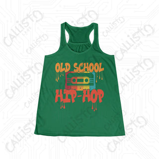 Old School Hip Hop Flowy Racerback Tank - Kelly / L