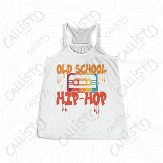 Old School Hip Hop Flowy Racerback Tank - White / XS