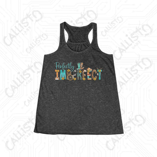 Perfectly Imperfect Western Flowy Racerback Tank - Dark Grey Heather / XS