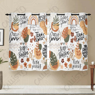 Positive Affirmations Self Love Window Curtains (2 PCS) 72x52 IN