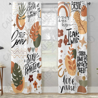 Positive Affirmations Self Love Window Curtains (2 PCS) 84x52 IN