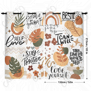 Positive Affirmations Self Love Window Curtains (2 PCS) 84x52 IN