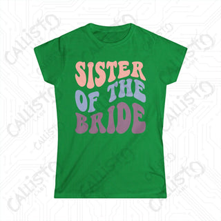 Retro Print ’Sister of the Bride’ Matching Bridal Party Women’s Softstyle Tee - Irish Green / S