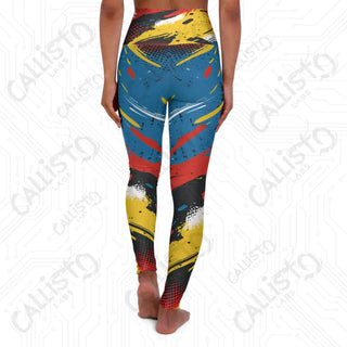 Superhero Comic Strip High Waisted Yoga Leggings