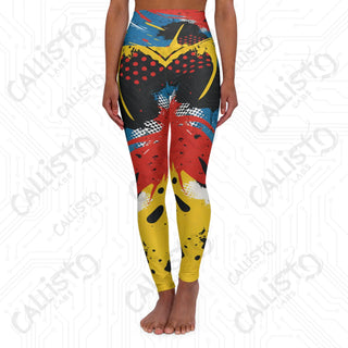 Superhero Comic Strip High Waisted Yoga Leggings - XS