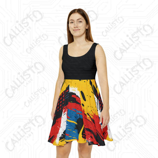 Superhero Comic Strip Women’s Skater Dress - Fun and Flattering Style - XS