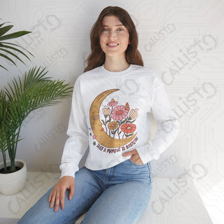 Take a Moment to Breathe Floral Hippie Crewneck Sweatshirt