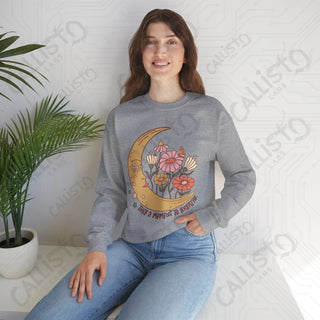 Take a Moment to Breathe Floral Hippie Crewneck Sweatshirt