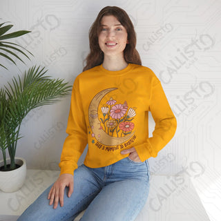 Take a Moment to Breathe Floral Hippie Crewneck Sweatshirt