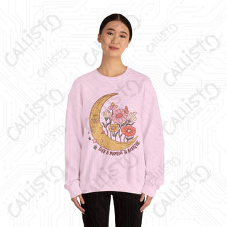 Take a Moment to Breathe Floral Hippie Crewneck Sweatshirt