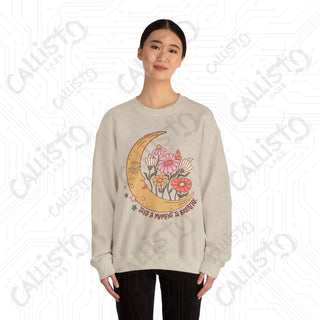 Take a Moment to Breathe Floral Hippie Crewneck Sweatshirt