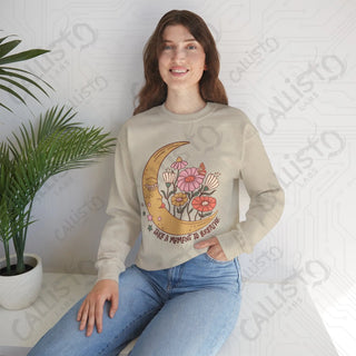 Take a Moment to Breathe Floral Hippie Crewneck Sweatshirt