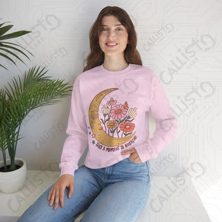 Take a Moment to Breathe Floral Hippie Crewneck Sweatshirt