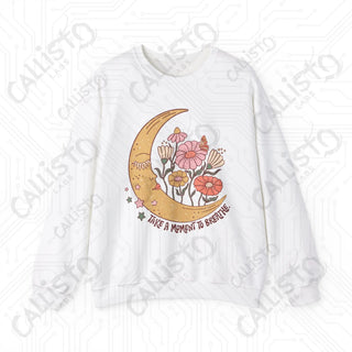 Take a Moment to Breathe Floral Hippie Crewneck Sweatshirt - S / White