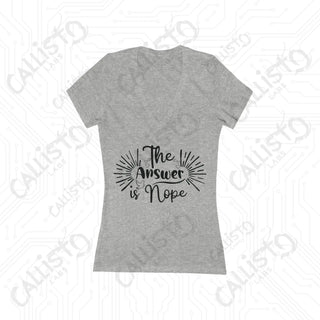 The Answer is Nope Sarcastic Deep V-Neck Tee - Jersey Short Sleeve - 2XL / Athletic Heather