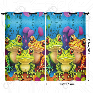 Trippy Frog Trio Window Curtains (2 PCS) 84x52 IN