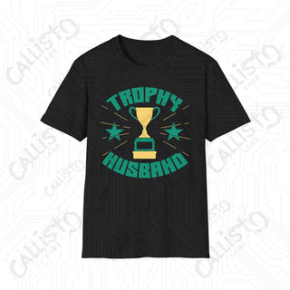 ’Trophy Husband’ Funny Men’s Softstyle T-Shirt - Black / S