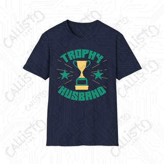 ’Trophy Husband’ Funny Men’s Softstyle T-Shirt - Navy / S