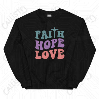 Women’s Faith Hope Love Sweatshirt - Black / S