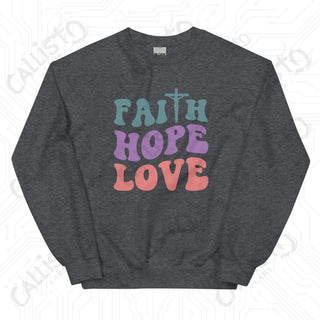 Women’s Faith Hope Love Sweatshirt - Dark Heather / S