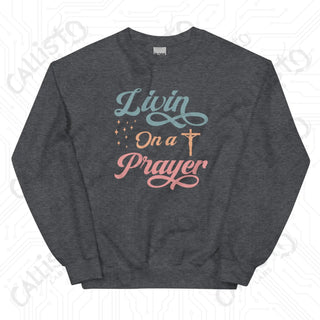 Women’s Livin on a Prayer Sweatshirt - Dark Heather / S