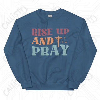 Women’s Rise Up and Pray Sweatshirt - Indigo Blue / S