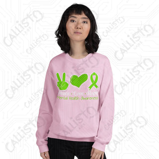 Women's Peace Love Hope Mental Health Awareness Sweatshirt