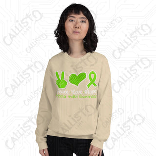 Women's Peace Love Hope Mental Health Awareness Sweatshirt