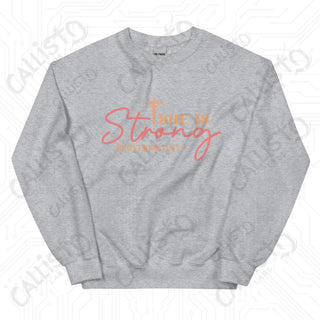 Women’s She is Strong Proverbs 31:25 Sweatshirt - Sport Grey / S