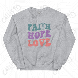 Women’s Faith Hope Love Sweatshirt - Sport Grey / S