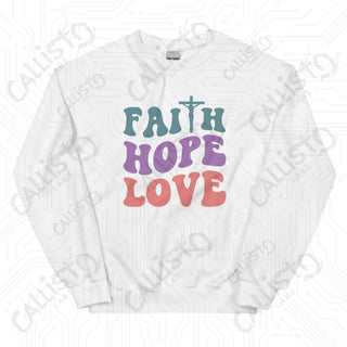 Women’s Faith Hope Love Sweatshirt - White / S