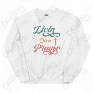 Women’s Livin on a Prayer Sweatshirt - White / S