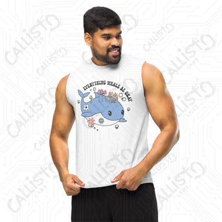 Men’s Everything Whale Be Okay Muscle Shirt - White / S