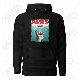 Men’s Funny Paws Cat Shark Movie Fan Hoodie - Black / S