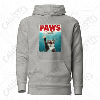 Men’s Funny Paws Cat Shark Movie Fan Hoodie - Carbon Grey / S