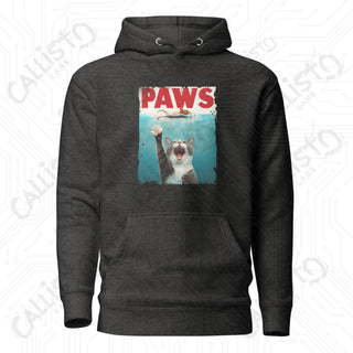 Men’s Funny Paws Cat Shark Movie Fan Hoodie - Charcoal Heather / S