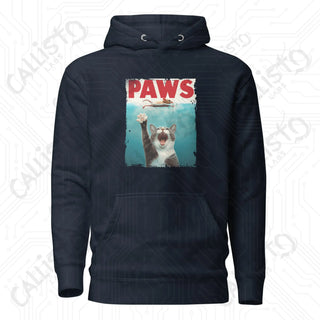 Men’s Funny Paws Cat Shark Movie Fan Hoodie - Navy Blazer / S