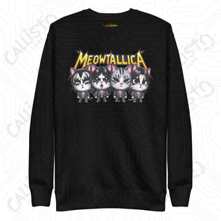 Men’s Funny Meowtallica Cat Band Music Fan Premium Sweatshirt - Black / S