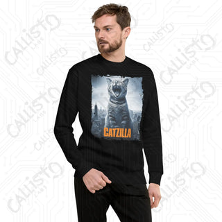 Men’s Funny Catzilla Cat Monster Movie Fan Premium Sweatshirt