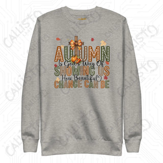 Autumn is God’s Way of Showing Us Beauty Unisex Premium Sweatshirt - Carbon Grey / S