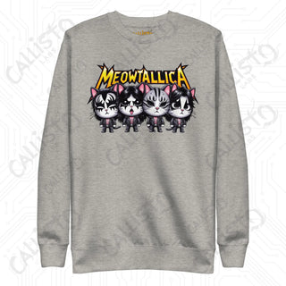 Men’s Funny Meowtallica Cat Band Music Fan Premium Sweatshirt - Carbon Grey / S