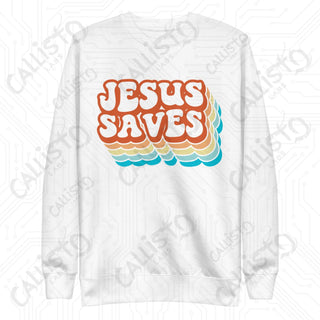 Men’s Jesus Saves Premium Sweatshirt - White / S