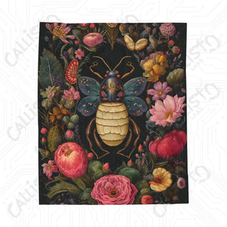 Vibrant Boho Insect Velveteen Plush Blanket - Cozy Home Décor Essential - 50’ × 60’